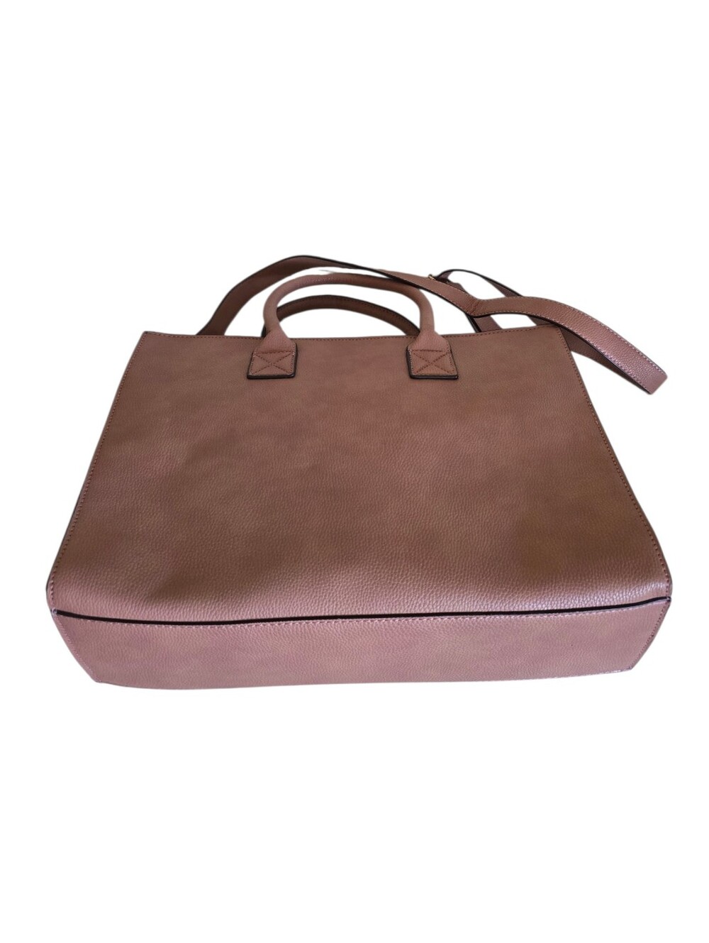 Justfab Women's Mauve Pink Pebbled Faux Leather Large Satchel Tote Handbag - Picture 11 of 16